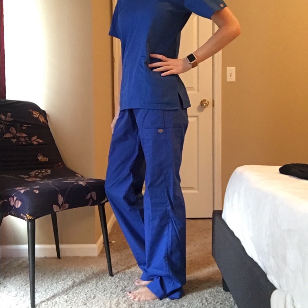 Royal Blue Scrub Set STall Pants, XS Top